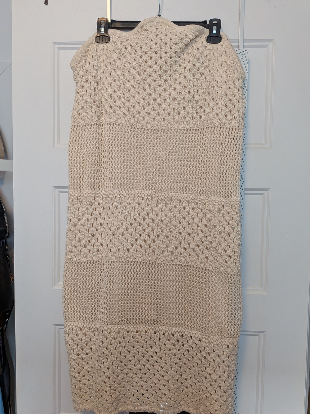 Cream Crochet Boho Midi Dress